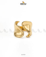 Parisian Sculpted Liquid Gold Ring Finger Ring - Zeesy Jewellery Pakistan | Premium Artificial & Imitation Jewellery
