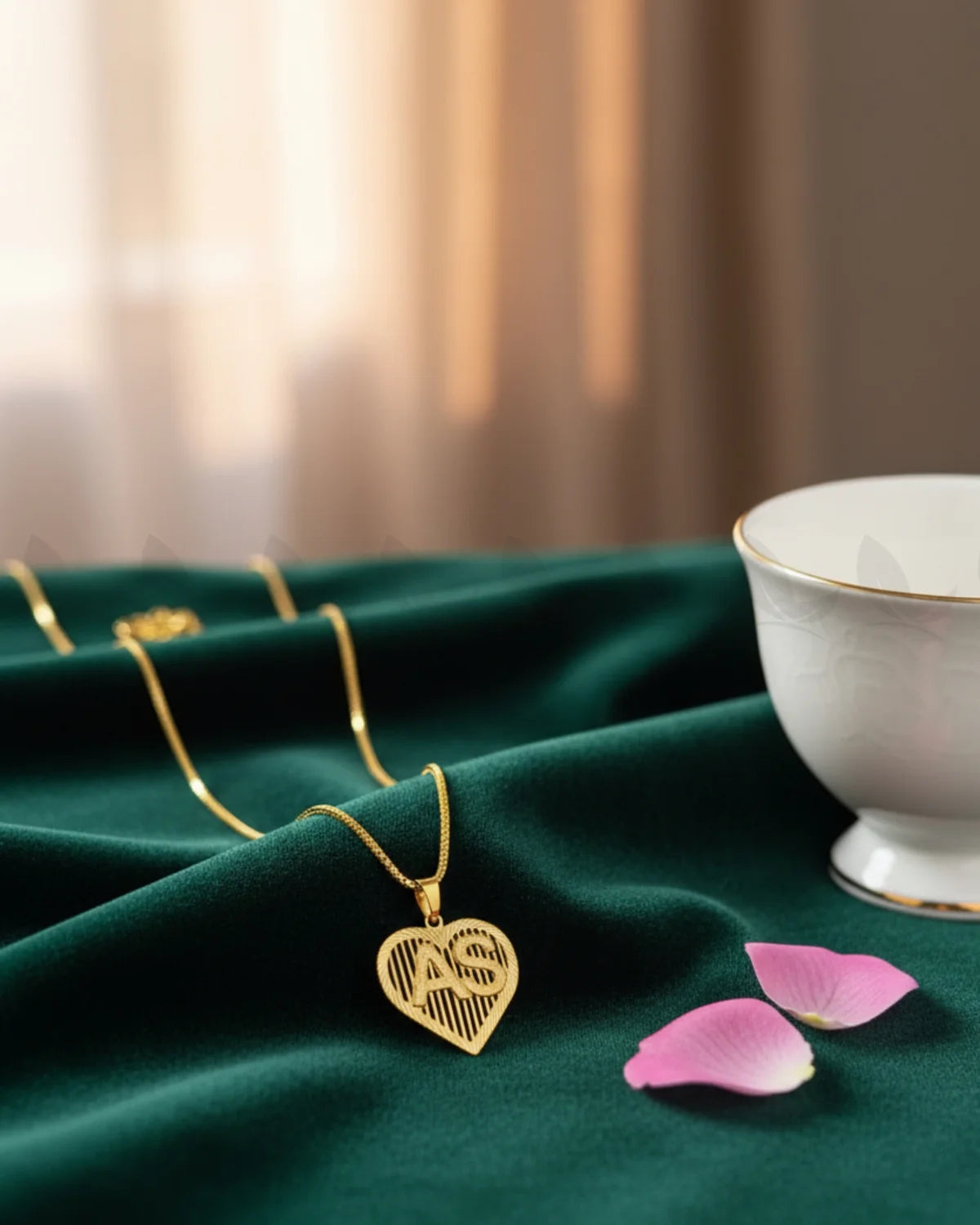 Heartfelt Pendant Initials Custom Necklace - Zeesy Jewellery