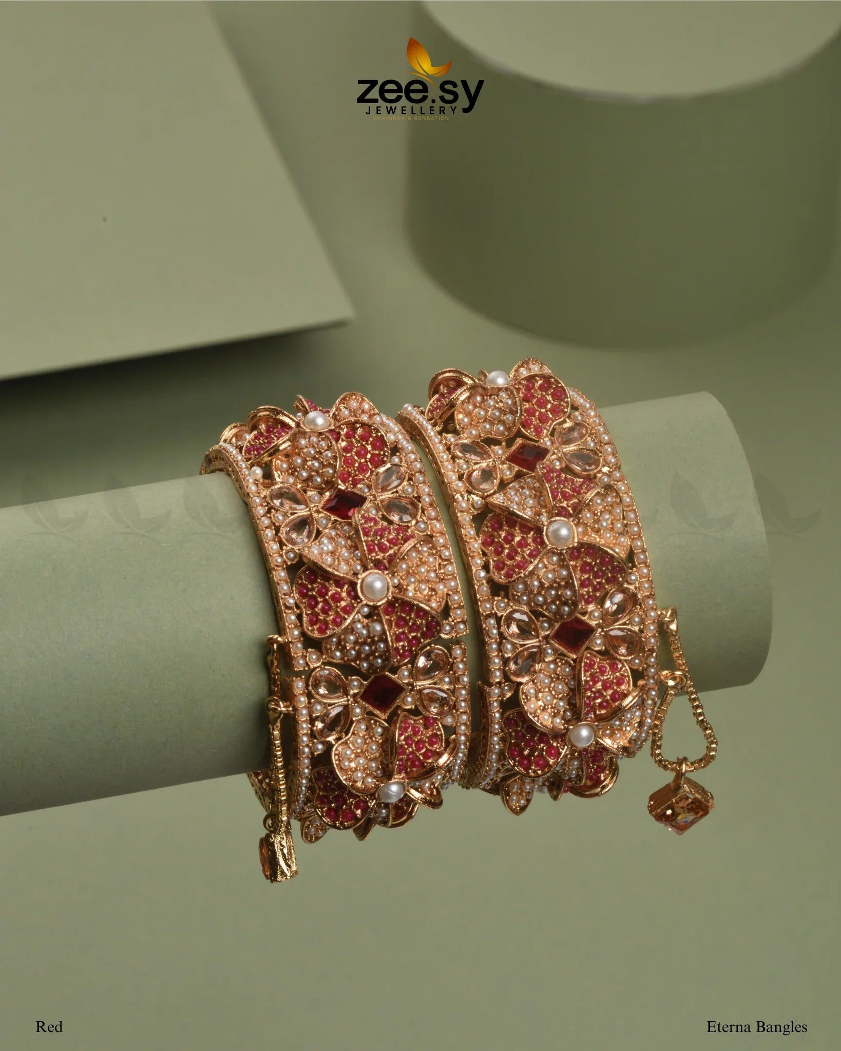 Eterna Bangles Red - Zeesy Jewellery