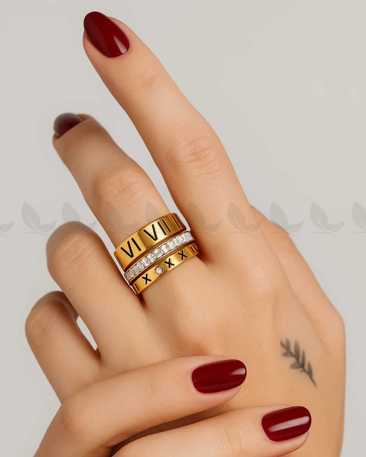 Heran Roman Numeral Stack Ring - Zeesy Jewellery