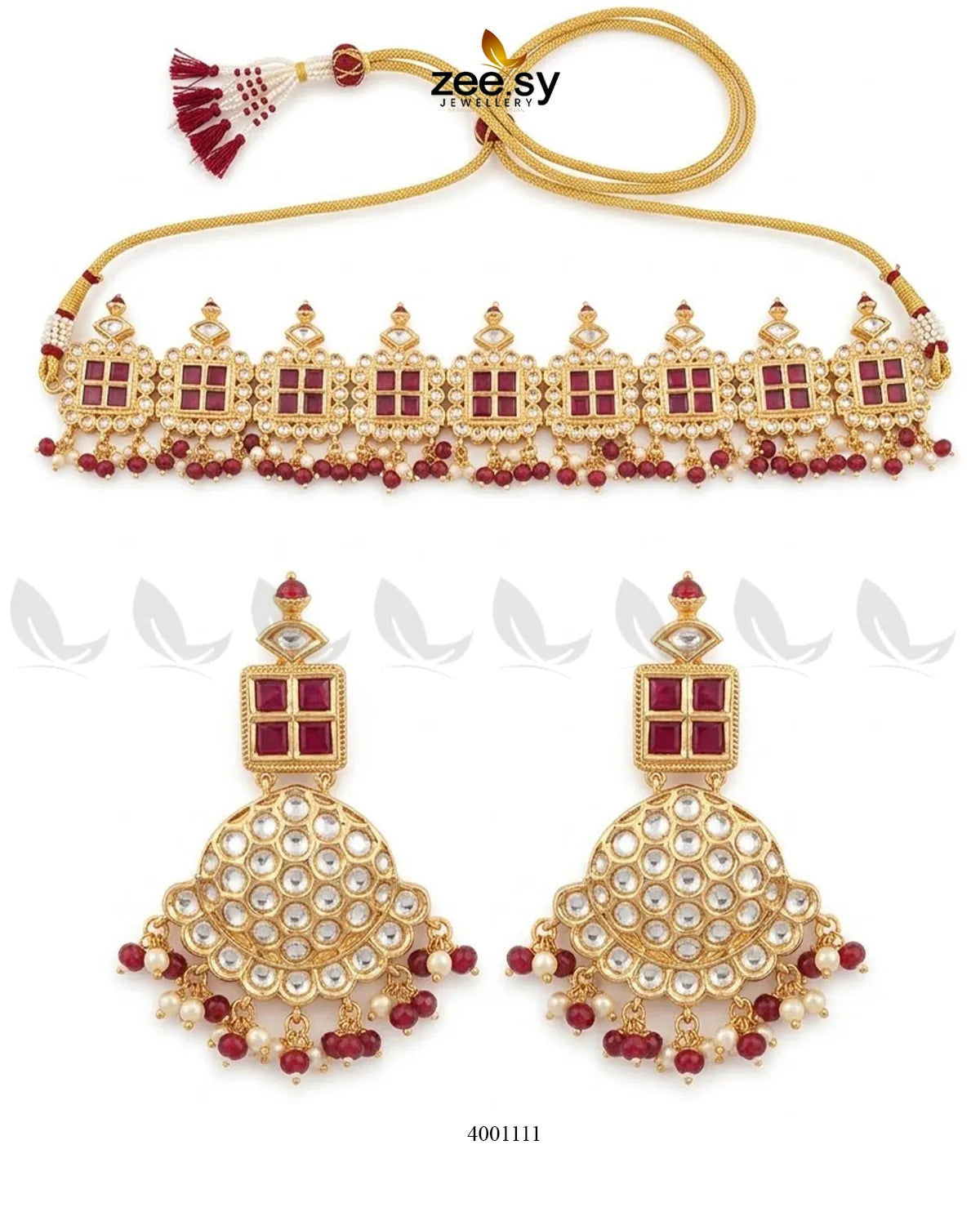 Pastel Square Beaded Necklace Set