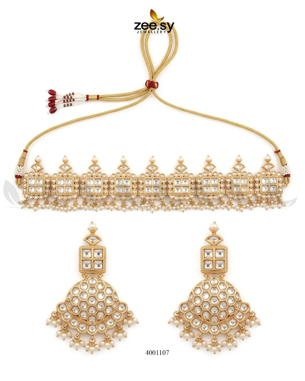 Pastel Square Beaded Necklace Set