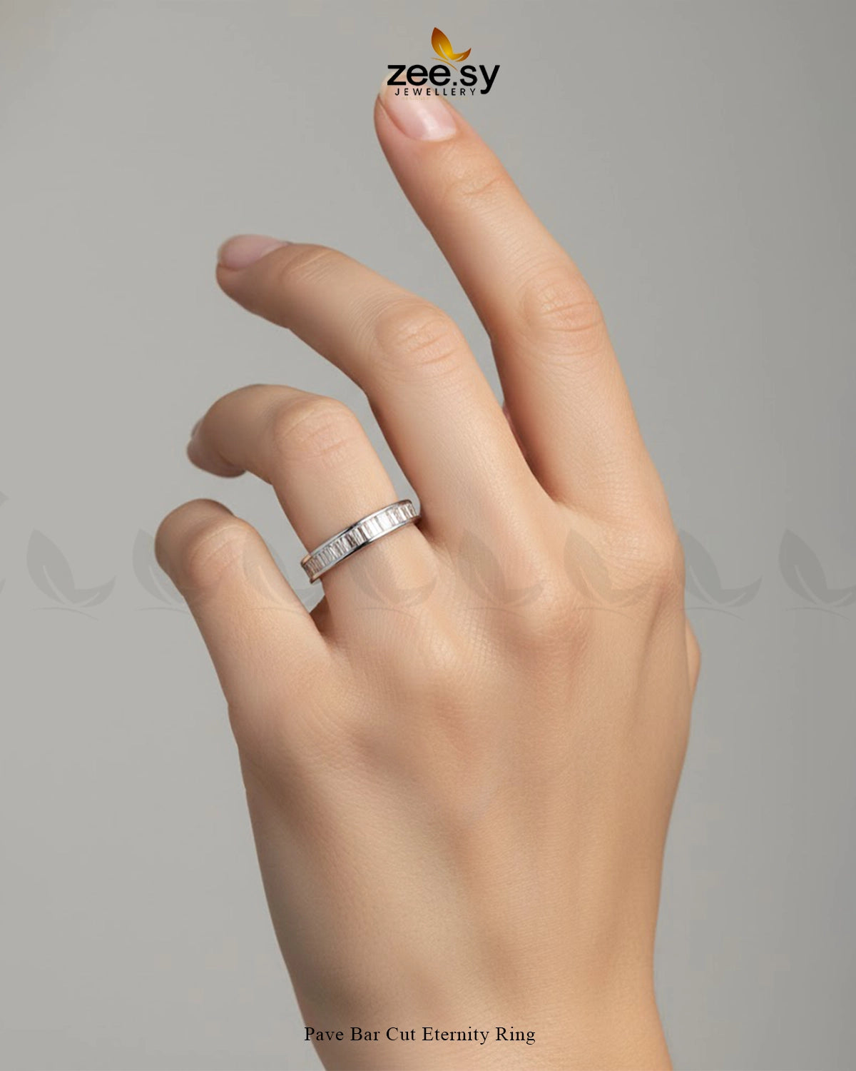 Pave Bar Cut Eternity Ring - Zeesy Jewellery