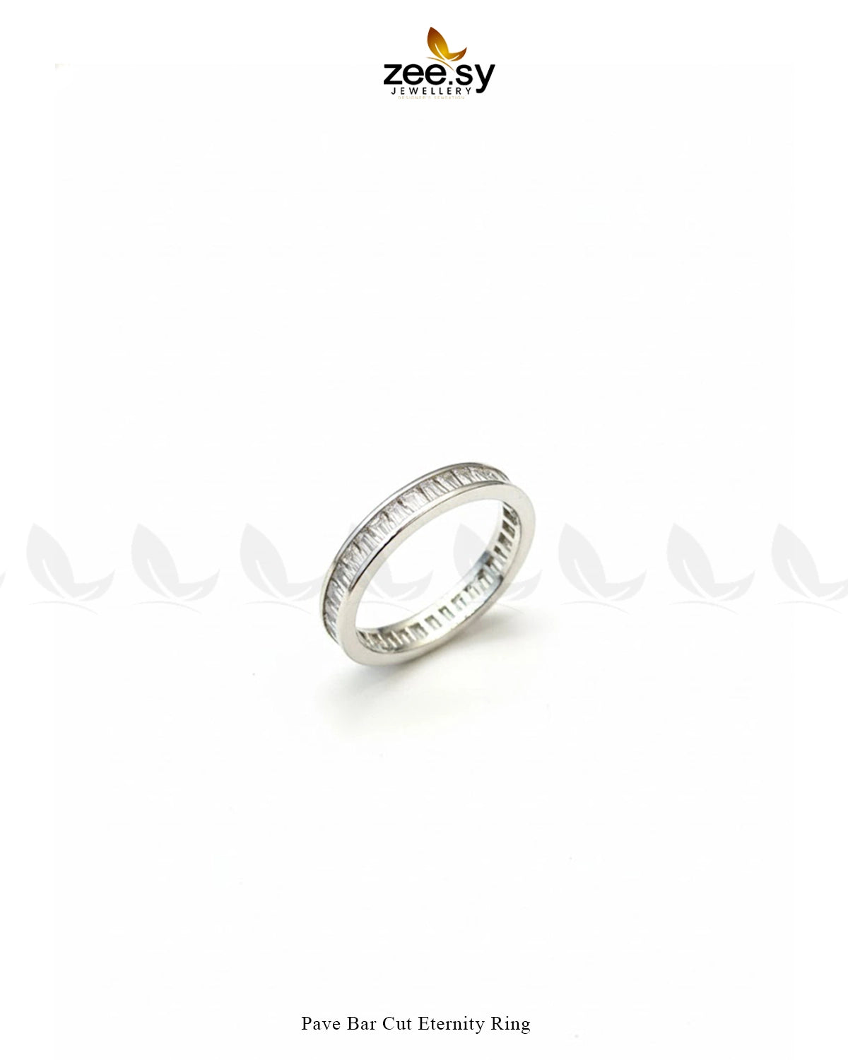 Pave Bar Cut Eternity Ring - Zeesy Jewellery