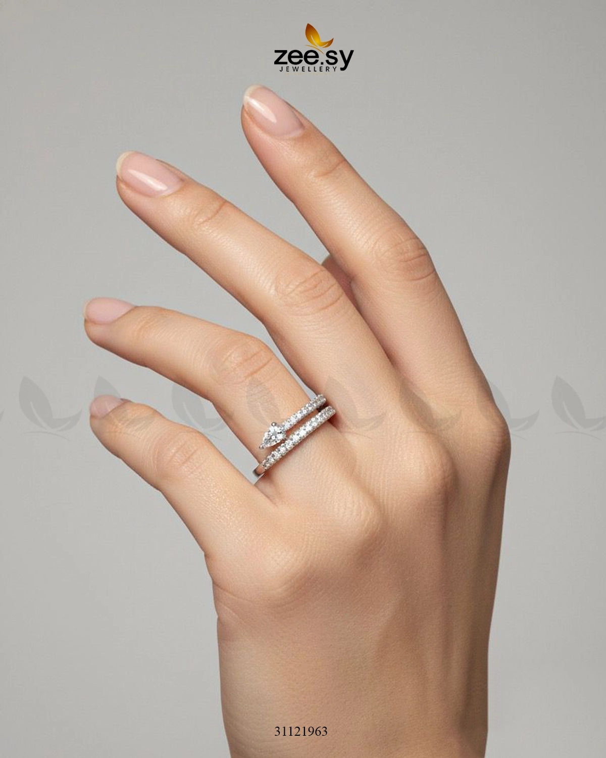 Pear Cut Lab Cluster Vortex Ring - Zeesy Jewellery