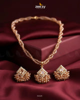 Pendant Necklace Golden Champagne Pendant - Zeesy Jewellery Pakistan | Premium Artificial & Imitation Jewellery