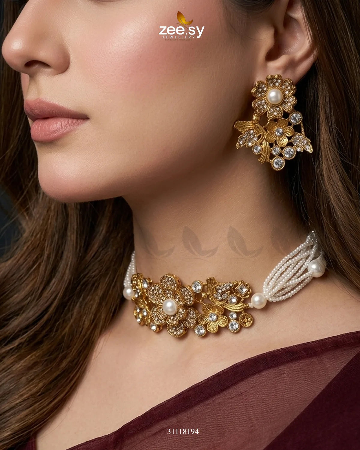 Peony Choker Set choker - Zeesy Jewellery Pakistan | Premium Artificial & Imitation Jewellery