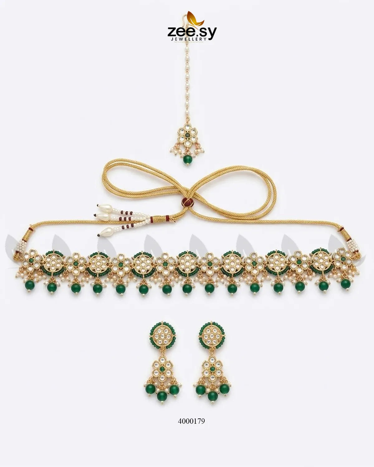 Petunia Floral Stone Necklace Set Necklace Sets - Zeesy Jewellery Pakistan | Premium Artificial & Imitation Jewellery