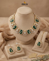 Precious Bold Gemstone Necklace Set Necklace Sets - Zeesy Jewellery Pakistan | Premium Artificial & Imitation Jewellery