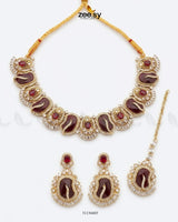 Precious Bold Gemstone Necklace Set Necklace Sets - Zeesy Jewellery Pakistan | Premium Artificial & Imitation Jewellery
