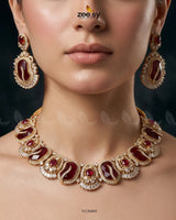 Precious Bold Gemstone Necklace Set Necklace Sets - Zeesy Jewellery Pakistan | Premium Artificial & Imitation Jewellery