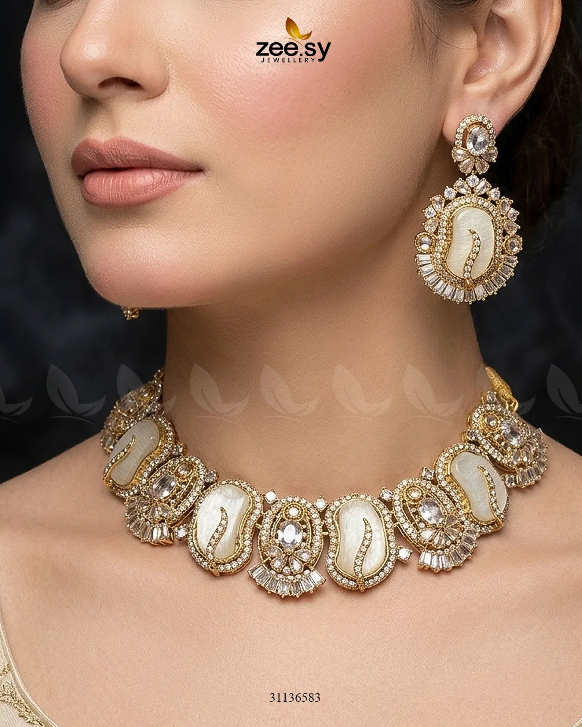 Precious Bold Gemstone Necklace Set Necklace Sets - Zeesy Jewellery Pakistan | Premium Artificial & Imitation Jewellery