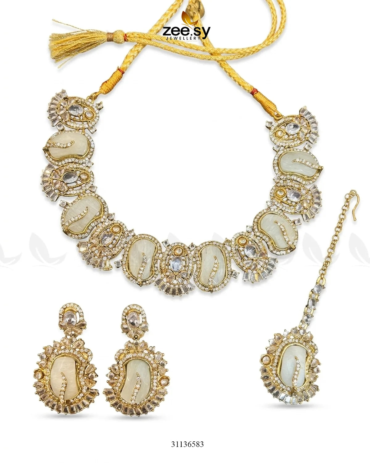 Precious Bold Gemstone Necklace Set Necklace Sets - Zeesy Jewellery Pakistan | Premium Artificial & Imitation Jewellery