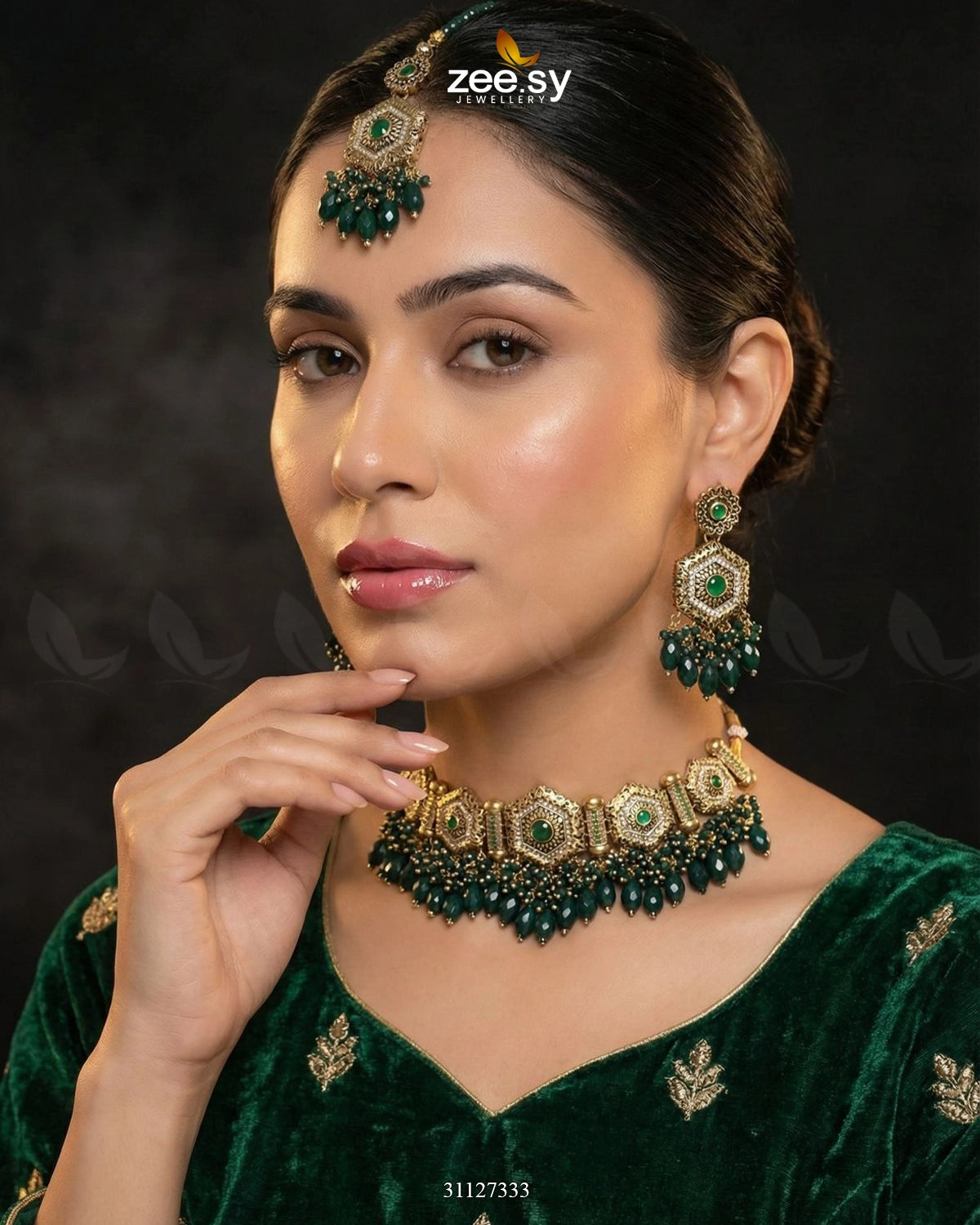 Precious Diamond CutStone Bridal Set - Zeesy Jewellery