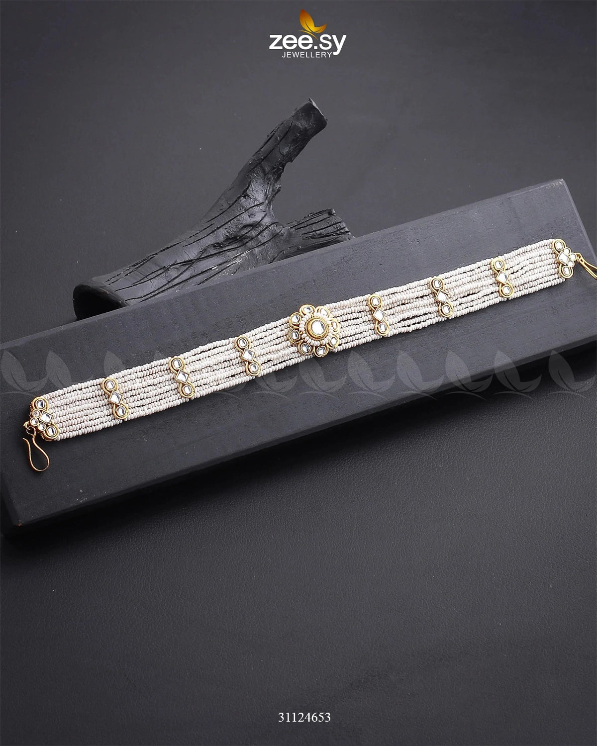 Precious Multi Royal Sheesh Patti Pearl White - Zeesy Jewellery