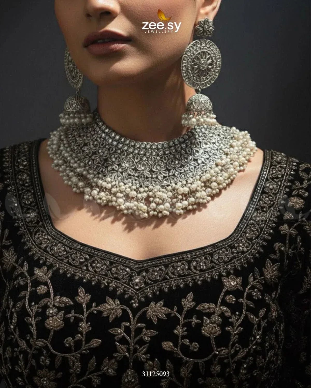 Precious Moitif Ornate Bridal Set - Zeesy.pk