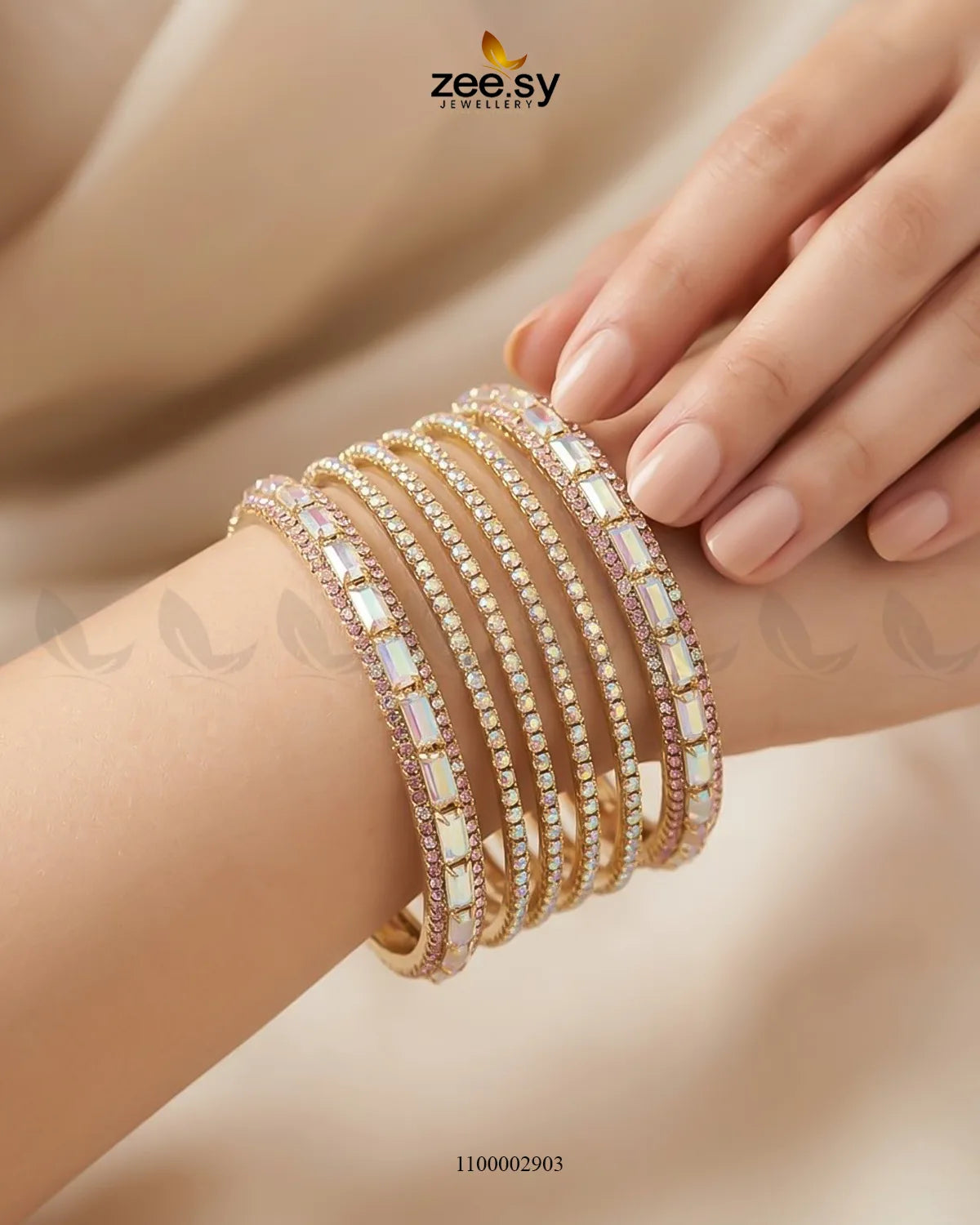 Prismatic Luxe Crystal Bangle Bangles - Zeesy Jewellery Pakistan | Premium Artificial & Imitation Jewellery