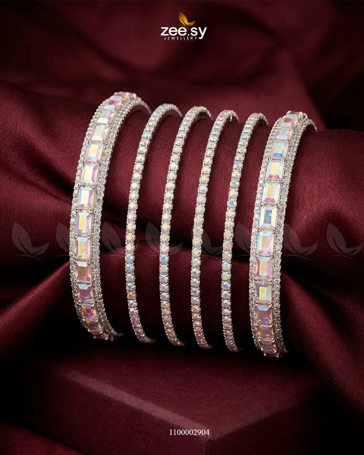 Prismatic Luxe Crystal Bangle Silver Bangles - Zeesy Jewellery Pakistan | Premium Artificial & Imitation Jewellery