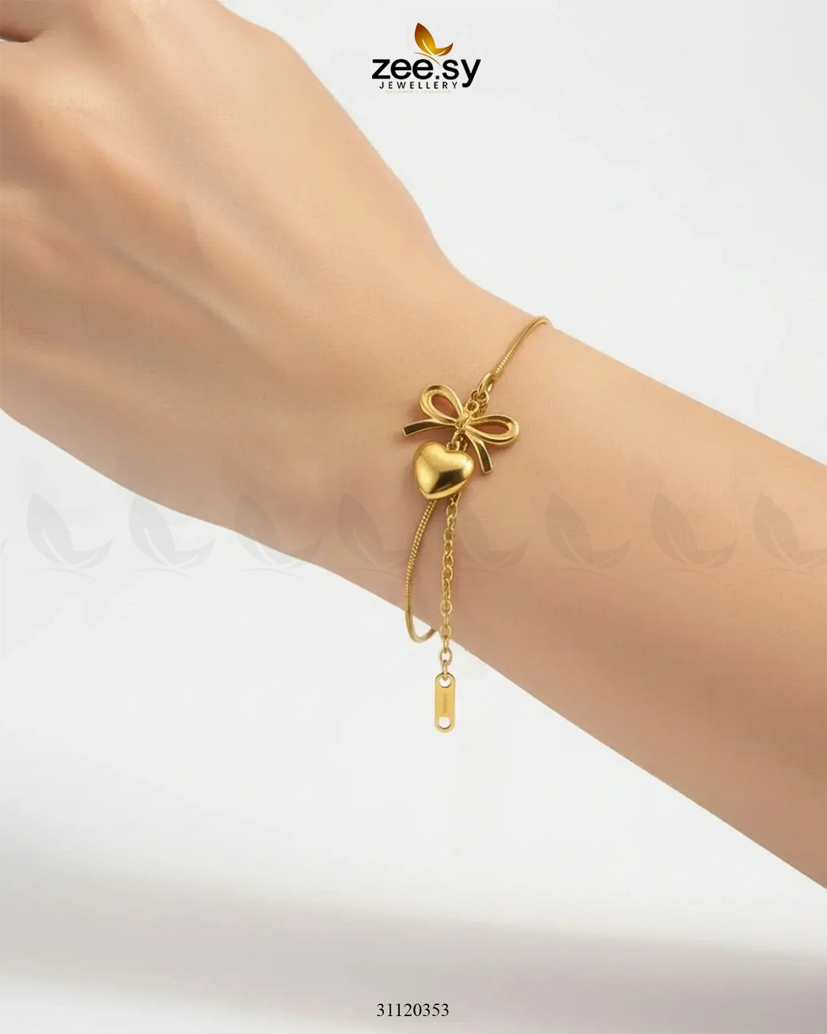 Puffed Heart Ribbon Bow Bracelet Bracelet - Zeesy Jewellery Pakistan | Premium Artificial & Imitation Jewellery