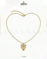 Puffed Heart Ribbon Bow Pendant Pendant - Zeesy Jewellery Pakistan | Premium Artificial & Imitation Jewellery