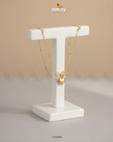 Puffed Heart Ribbon Bow Chain - Zeesy Jewellery