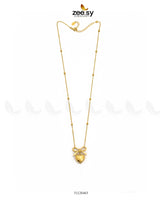 Puffed Heart Ribbon Bow Chain - Zeesy Jewellery