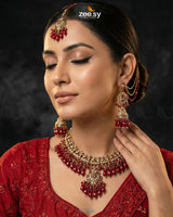 Shahi Qatra CutStone Bridal Set - Zeesy Jewellery