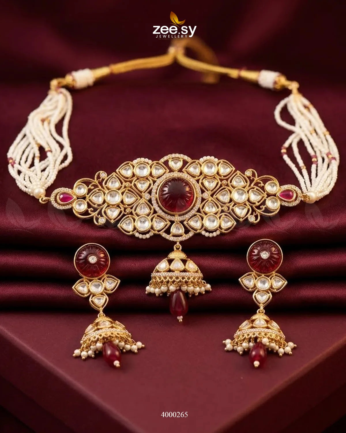 Radiance Pearl Jhumki Choker Set