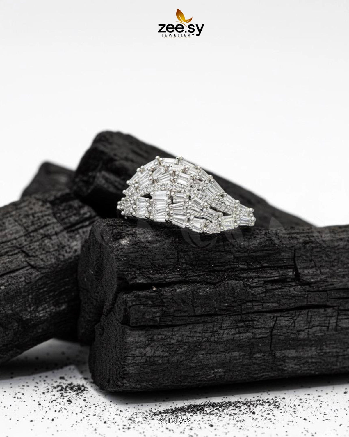 Radiant Sterling Cluster Ring - Zeesy Jewellery