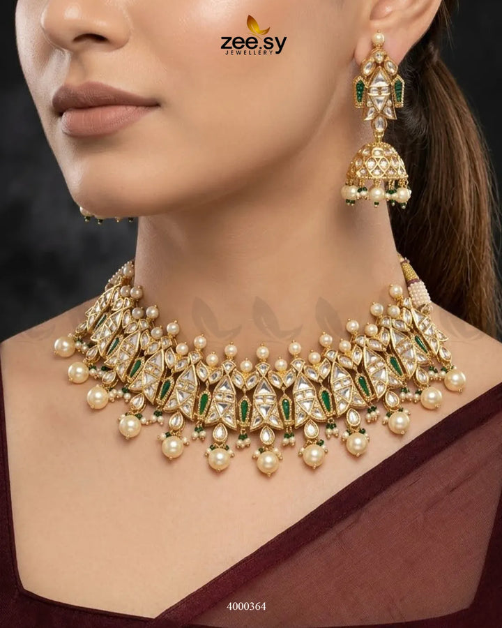 Ragini Sleek Pearl Necklace Set Necklace Sets - Zeesy Jewellery Pakistan | Premium Artificial & Imitation Jewellery