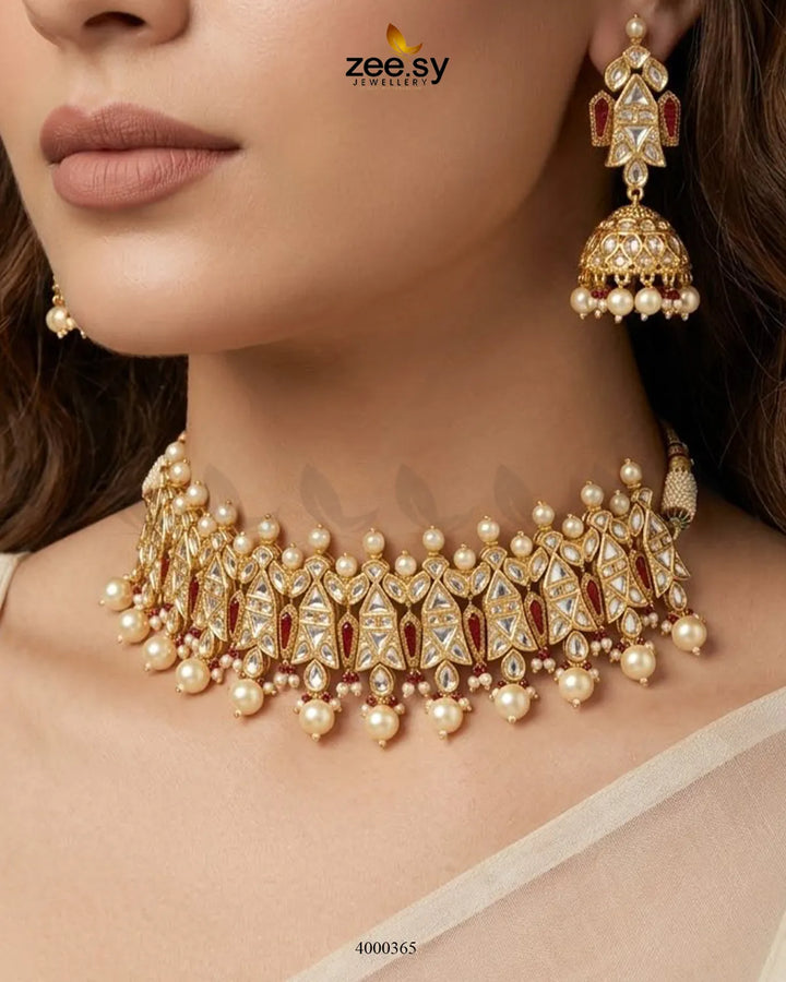 Ragini Sleek Pearl Necklace Set Necklace Sets - Zeesy Jewellery Pakistan | Premium Artificial & Imitation Jewellery