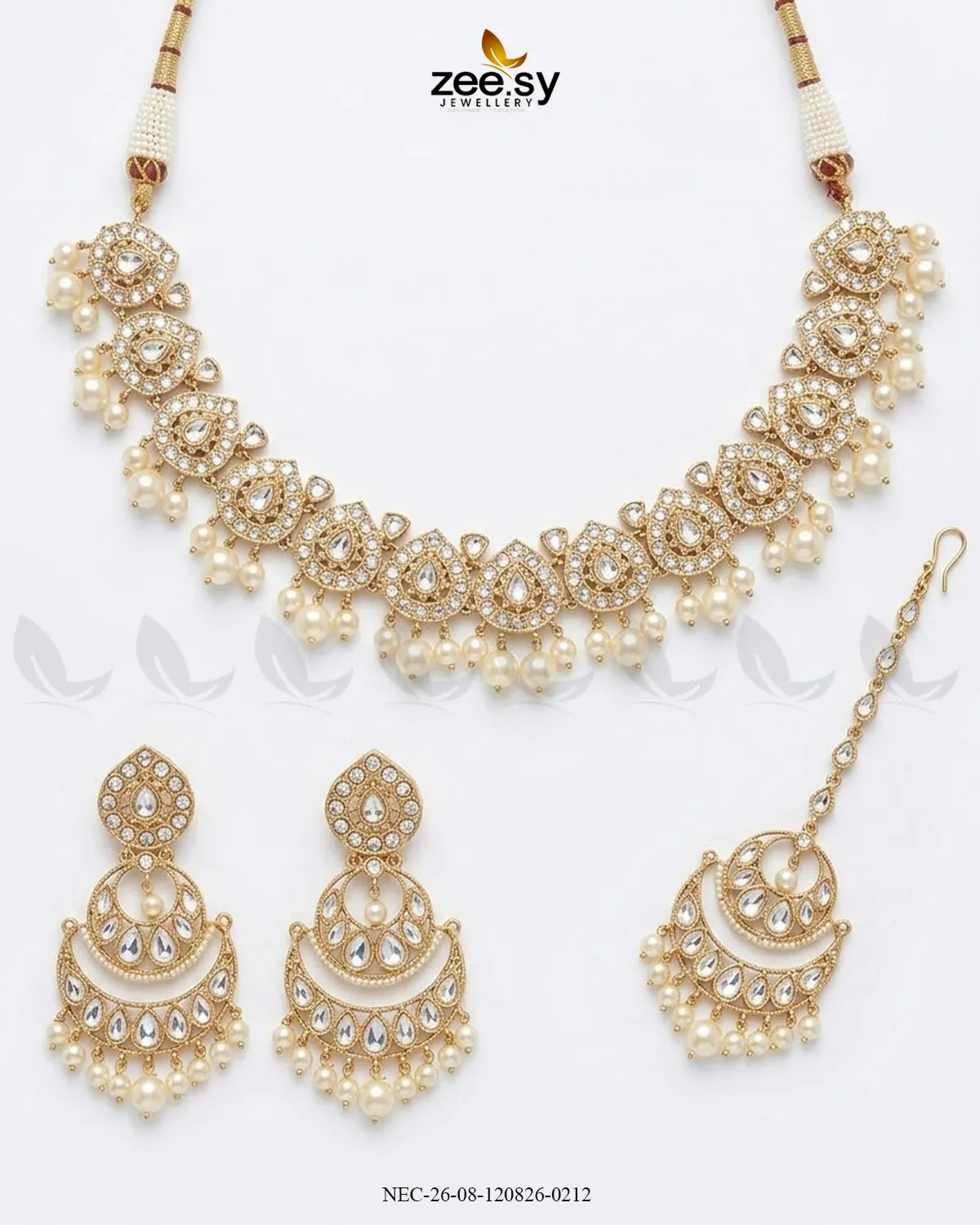 Refined Kundan Pearls Necklace Set