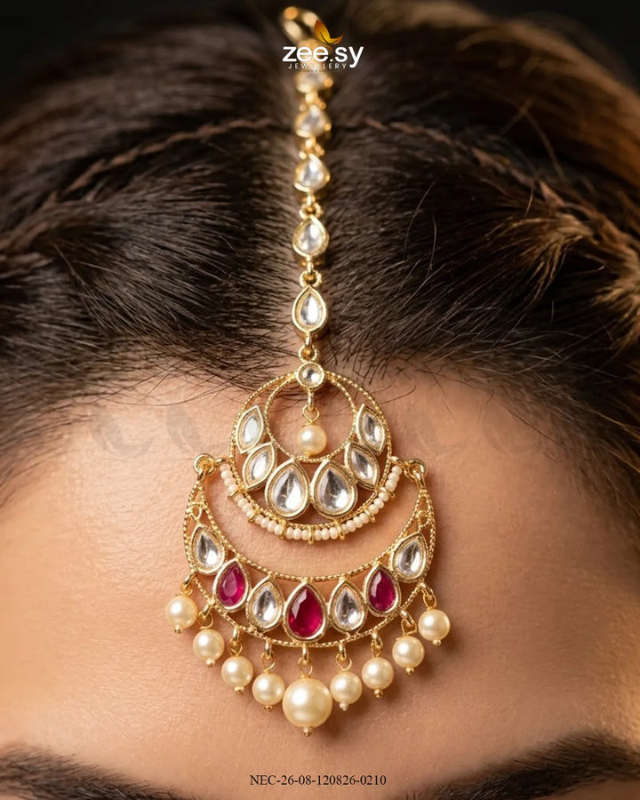 Refined Kundan Pearls Necklace Set