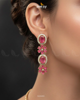 Regal Diamond Flower Necklace Set - Zeesy Jewellery