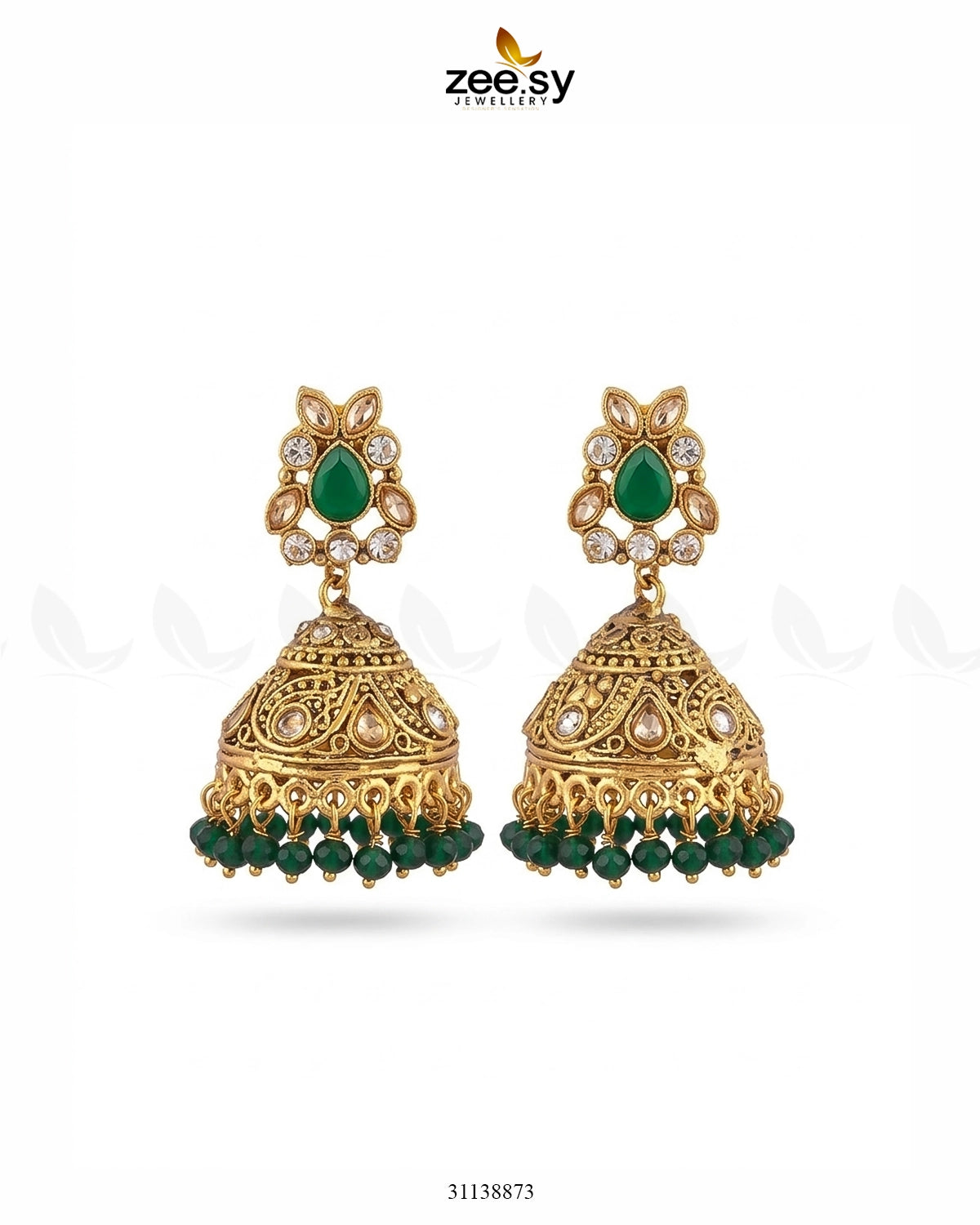 Regal Drop Stone Jhumka Earrings Earrings - Zeesy Jewellery Pakistan | Premium Artificial & Imitation Jewellery