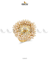 Regal Pearl Floral Ring Finger Ring - Zeesy Jewellery Pakistan | Premium Artificial & Imitation Jewellery