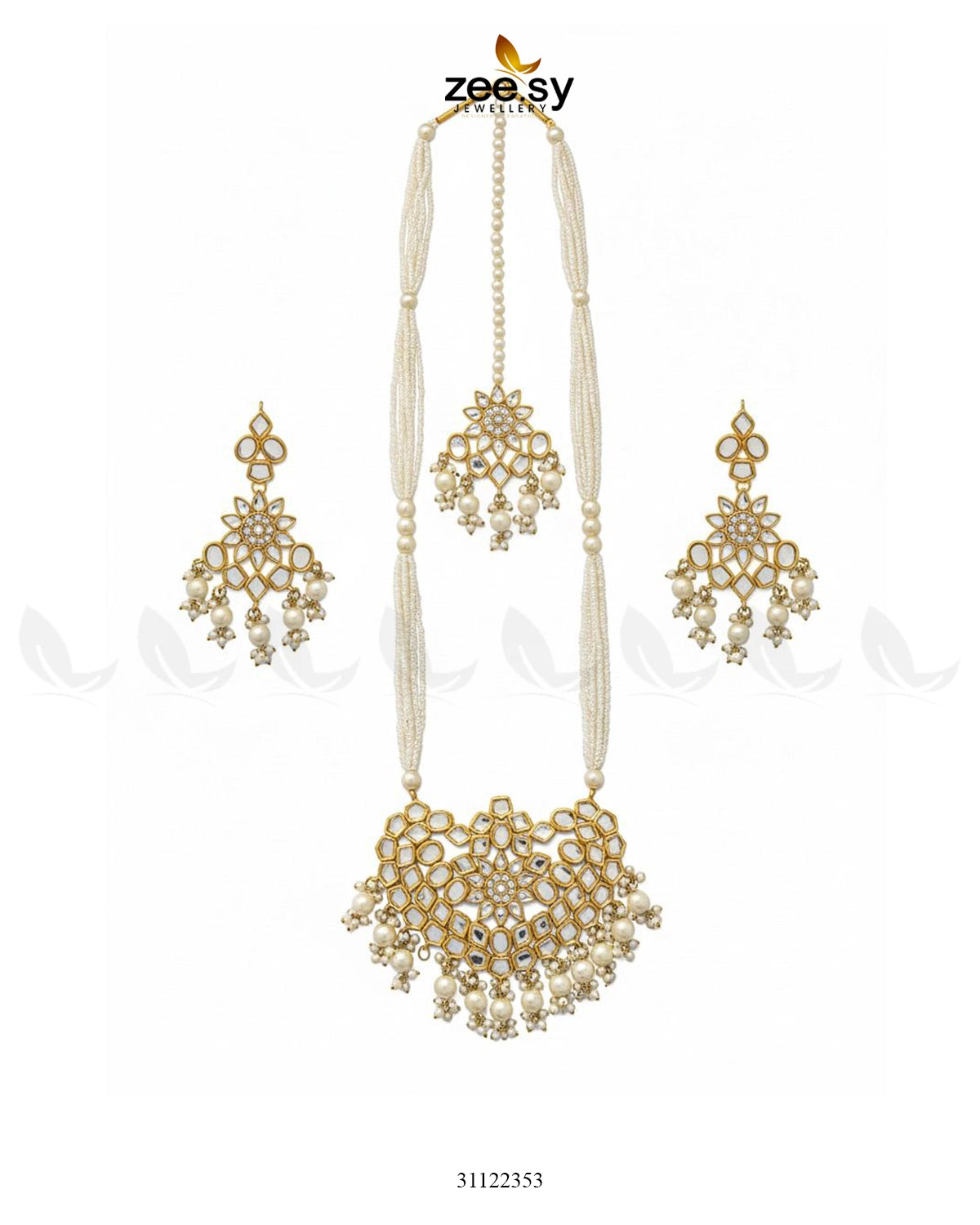 Regal Kundan Malla Necklace Set - Zeesy Jewellery