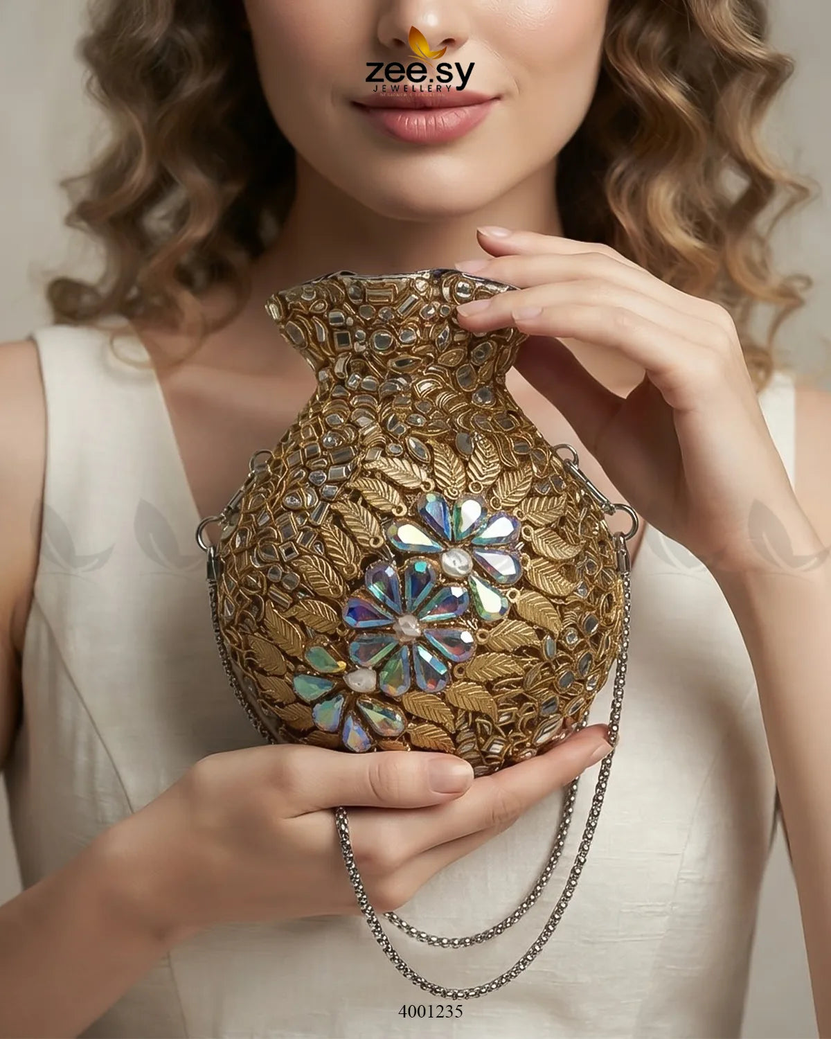 Regal Kundan Potli Clutch Bag