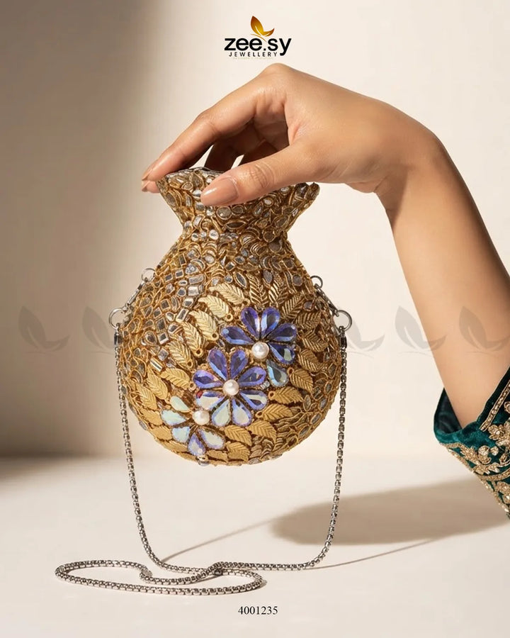 Regal Kundan Potli Clutch Bag