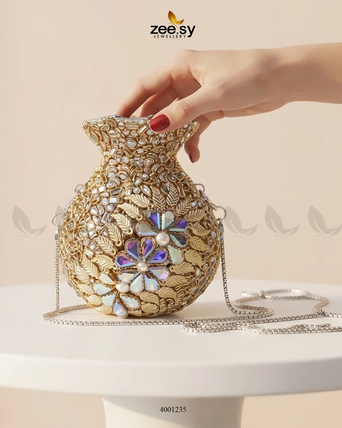 Regal Kundan Potli Clutch Bag
