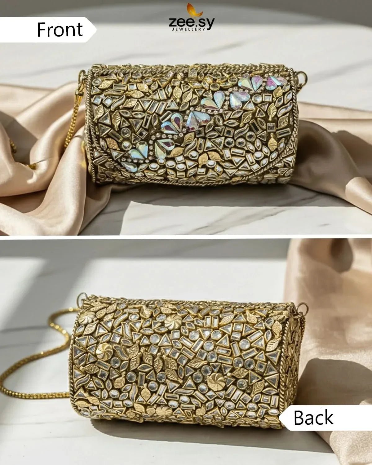Rich Leaf Vine Clutch Bag - Zeesy.pk