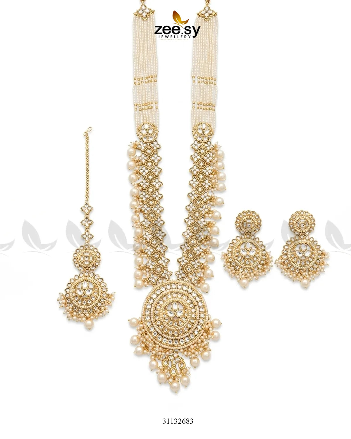 Rich Round Kundan Malla Set Malla Necklace - Zeesy Jewellery Pakistan | Premium Artificial & Imitation Jewellery