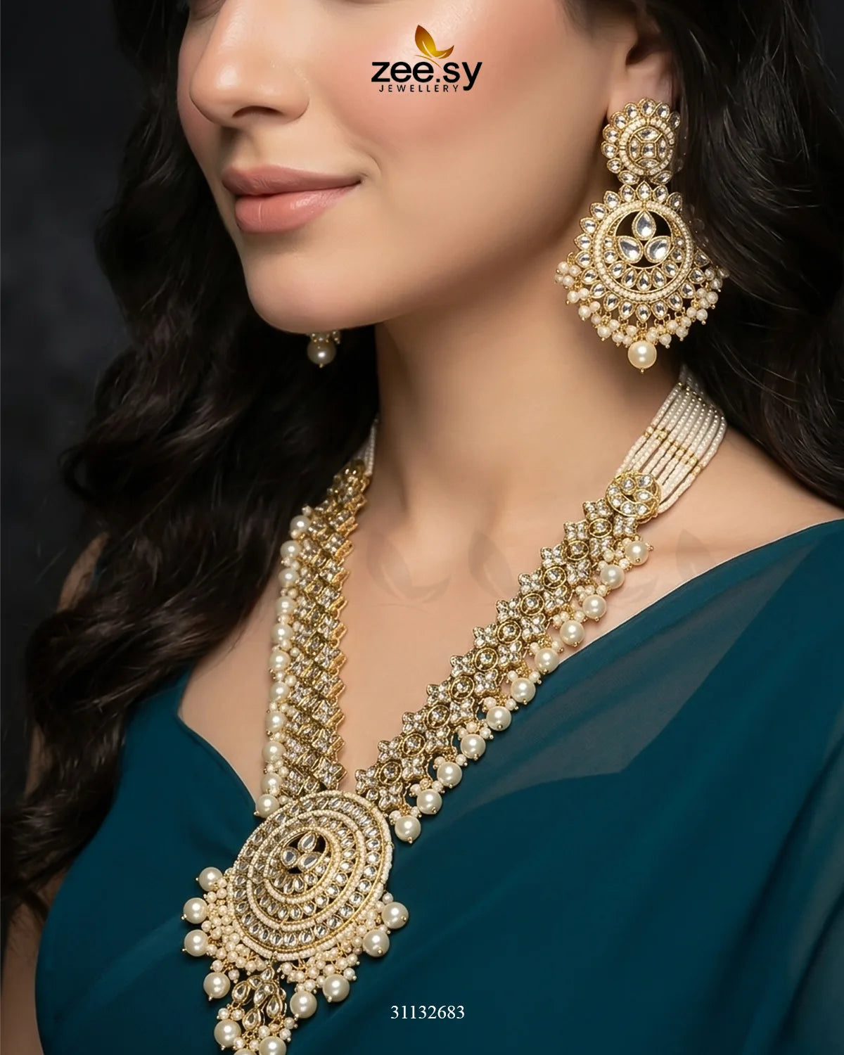Rich Round Kundan Malla Set Malla Necklace - Zeesy Jewellery Pakistan | Premium Artificial & Imitation Jewellery