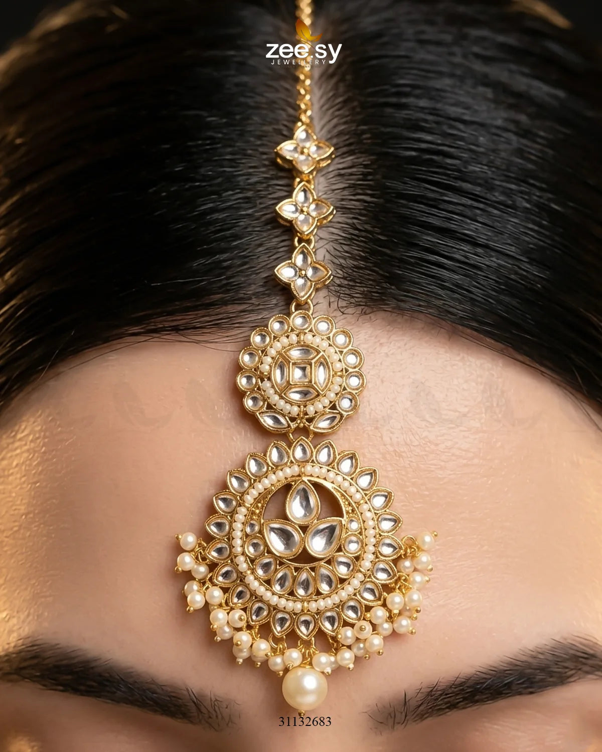 Rich Round Kundan Malla Set Malla Necklace - Zeesy Jewellery Pakistan | Premium Artificial & Imitation Jewellery