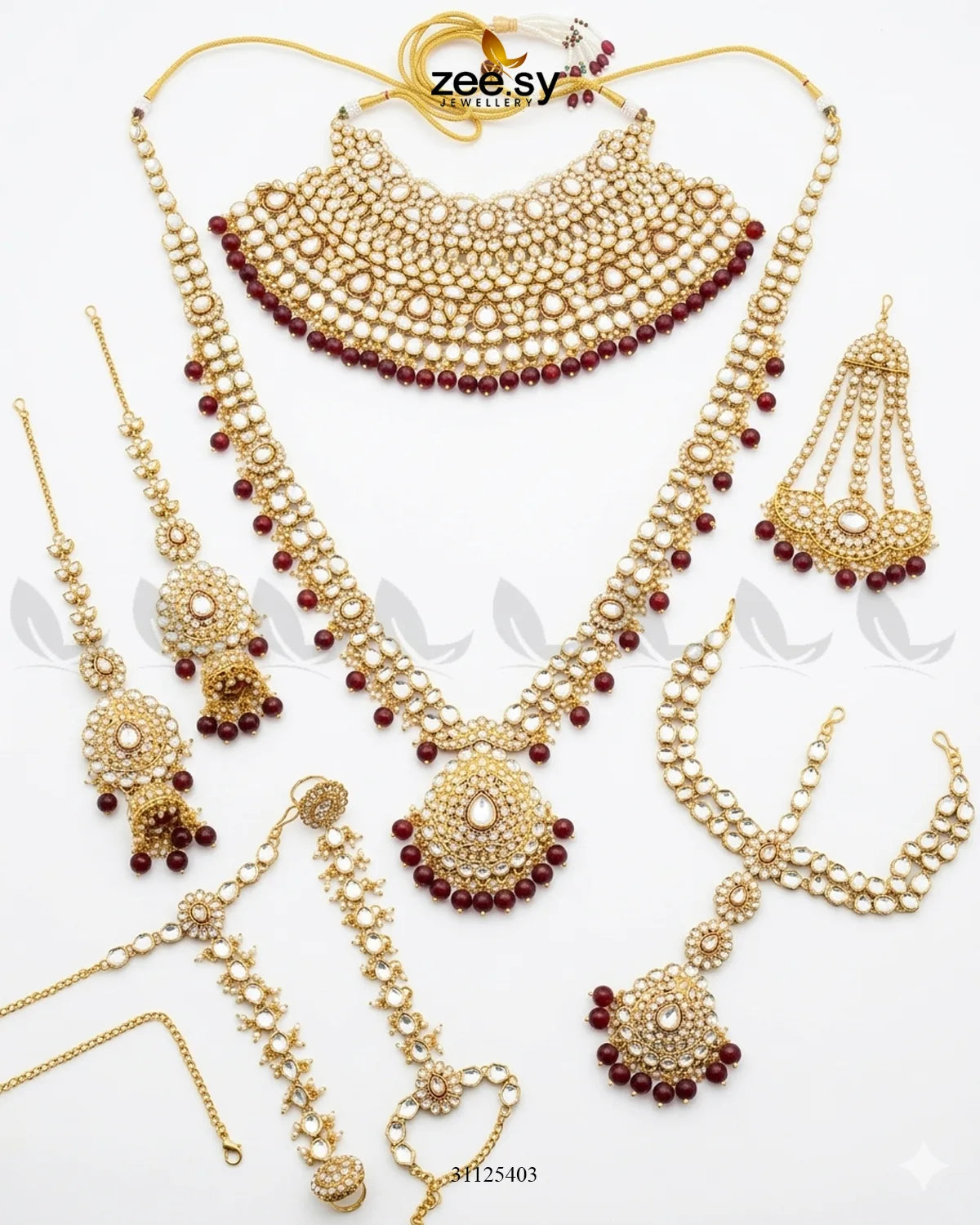 Rich Sentimental Motif Bridal Set Bridal Set - Zeesy Jewellery Pakistan | Premium Artificial & Imitation Jewellery
