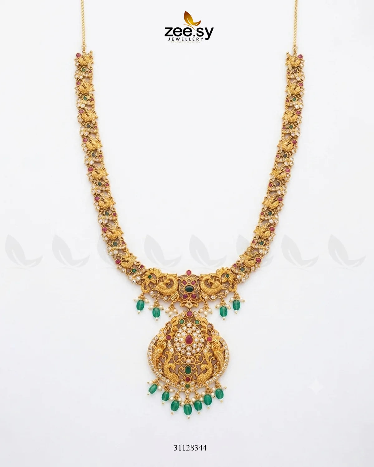 Richy Bloom Golden Necklace Set Necklace Sets - Zeesy Jewellery Pakistan | Premium Artificial & Imitation Jewellery