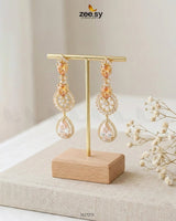 Rosabella Earrings Golden Champagne Earrings - Zeesy Jewellery Pakistan | Premium Artificial & Imitation Jewellery