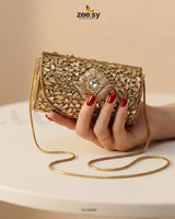 Roseate Crystal Bloom Clutch Bag ACCESSORIES - Zeesy Jewellery Pakistan | Premium Artificial & Imitation Jewellery