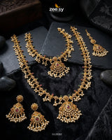 Roseate Teardrop Pearl Malla Set Malla Necklace - Zeesy Jewellery Pakistan | Premium Artificial & Imitation Jewellery