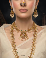 Roseate Teardrop Pearl Malla Set Malla Necklace - Zeesy Jewellery Pakistan | Premium Artificial & Imitation Jewellery